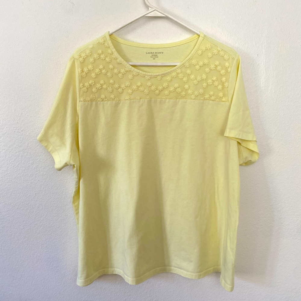 Yellow Embroidered Women's Top